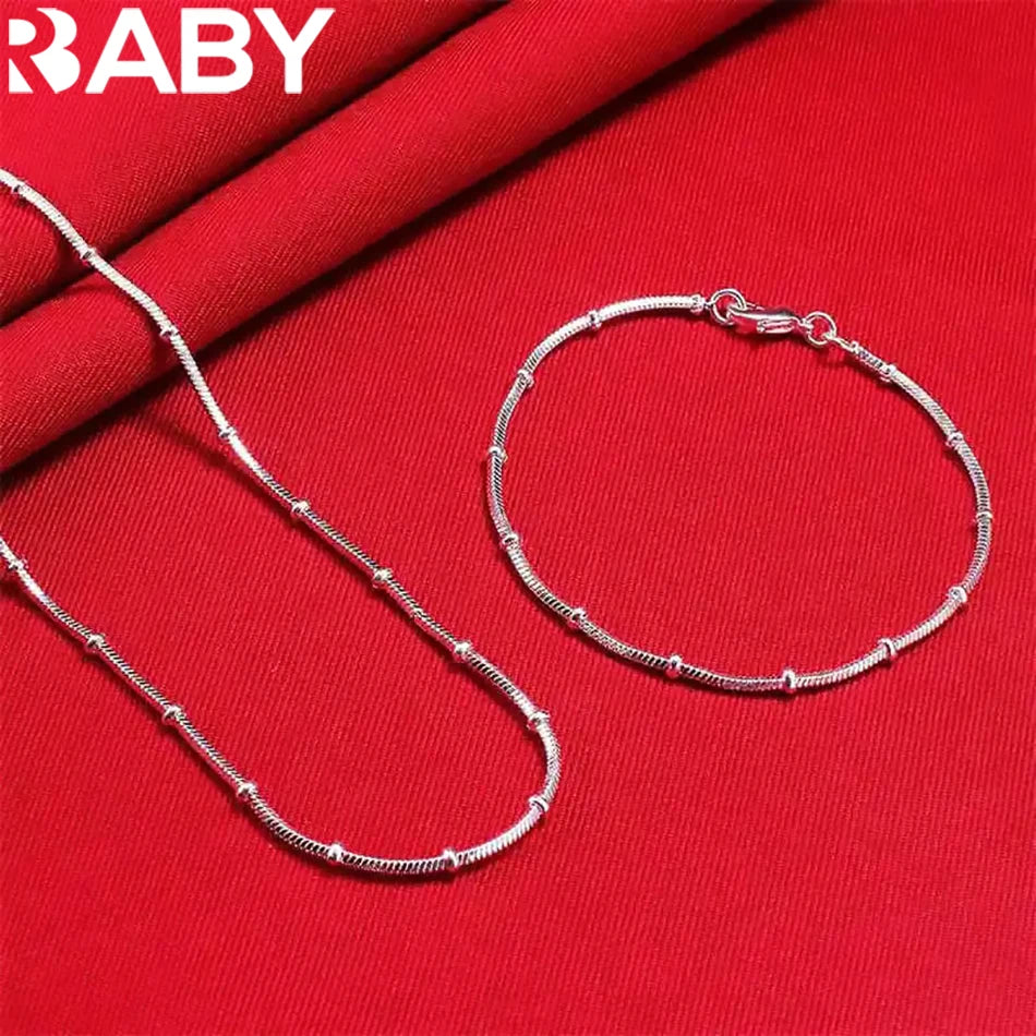 Silver Bracelet & Necklace Se