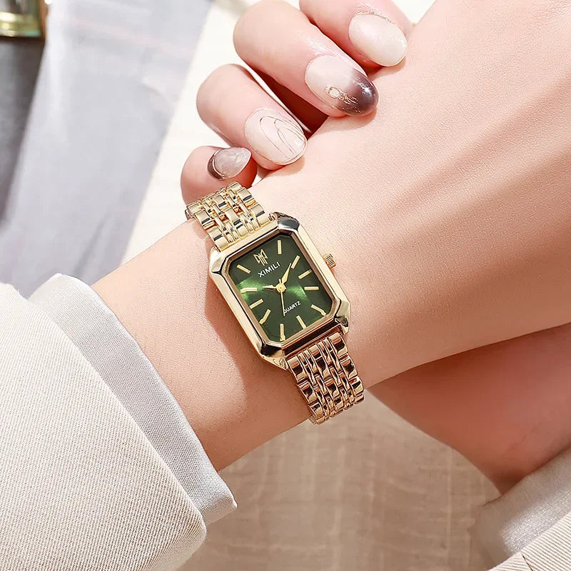 2026 Hot Brand Stainless Steel Strap Watch Women Luxury Gift Quartz Wristwatch Student Fashion Simple Square Quartz Watches