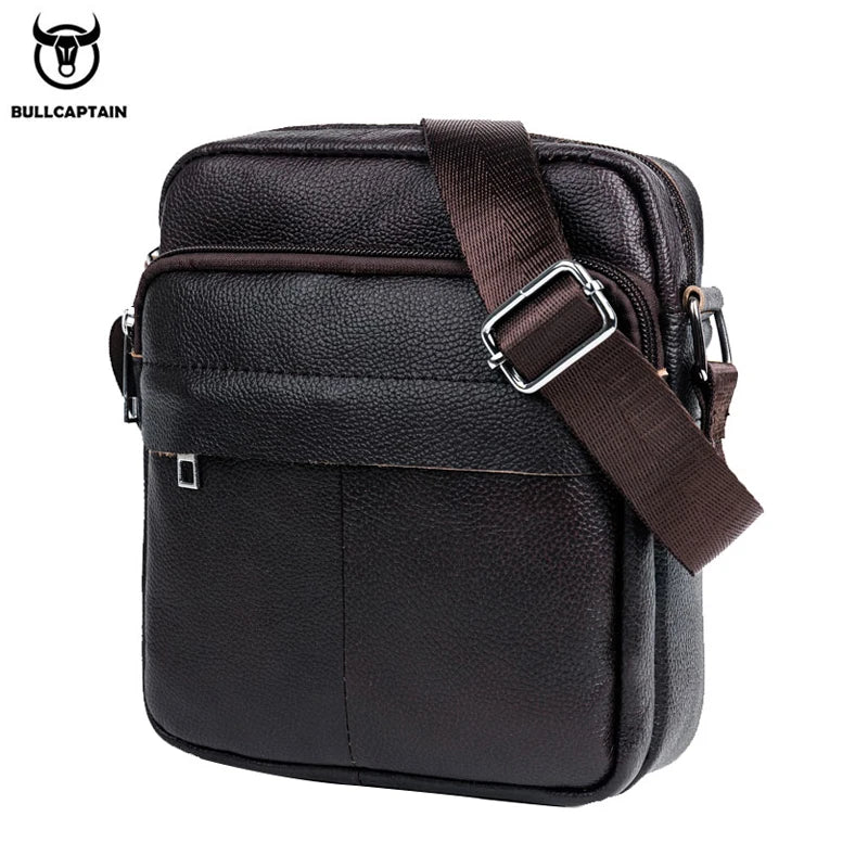 BULLCAPTAINN Brand Men Messenger Bag High Quality Leather Shoulder Bags For Men Business Travel Crossbody Bags Male Mini Bag's