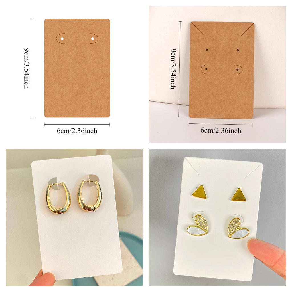 50pc 6x9cm Self-adhesive Plastic Cello Bag Earrings Display Necklaces KeyChain Cards for DIY Making Cardboard Jewelry Packaging