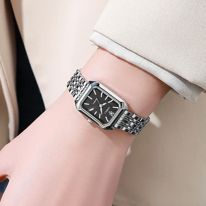 2026 Hot Brand Stainless Steel Strap Watch Women Luxury Gift Quartz Wristwatch Student Fashion Simple Square Quartz Watches