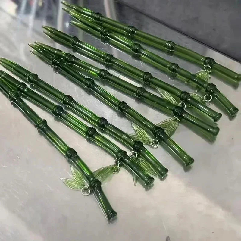 New Chinese Style Exquisite Bamboo Hairpin Ice Translucent Green Imitation Jade Plastic Resin Jewelry