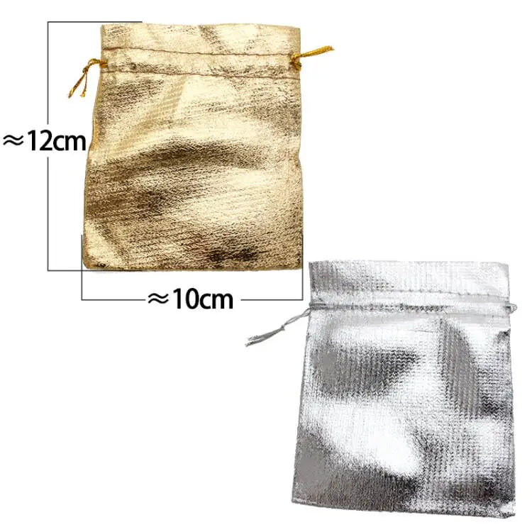 170pcs Silver Gold Color Black Velvet Bag Jewelry Packing Drawstring Pouches Jewelry Gift Bags Display Chain Ring As Women Gift