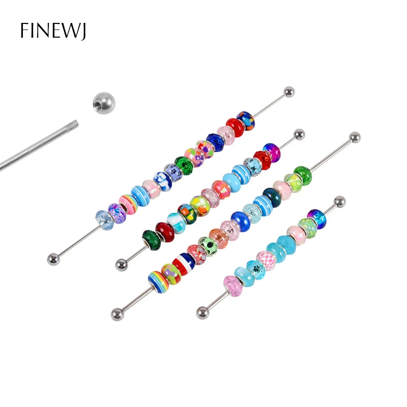 Trollbeads Bar Stainless Steel Rod Bracelet Charms Ring Holder Display Stand Rondelles Beads Pendant Storage Travel Organizer