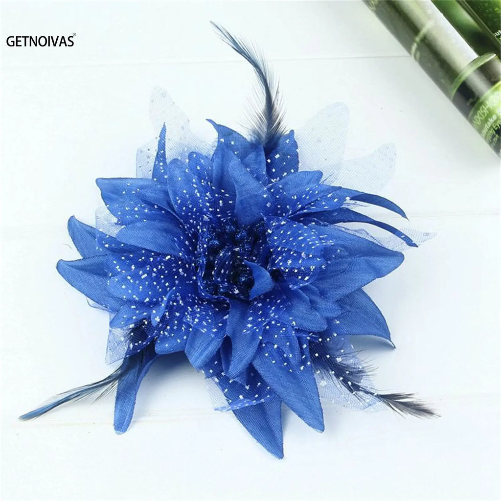 Women's Fashion Flower Feather Beads Corsage Hair Clip Bridal Hairband Bride Barrettes Hair Accessories For Party Dancing
