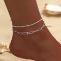 Simple Temperament Sparkling Anklet for Women Bohemia Cross Heart Pendant Adjustable Chain Anklet Niche Design Jewelry Gifts