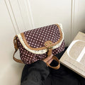French Retro Dot Women Shoulder Bags Sweet Lace Ladies Flap Crossbody Bag Purse Elegant Portable Female Lightweight Handbags