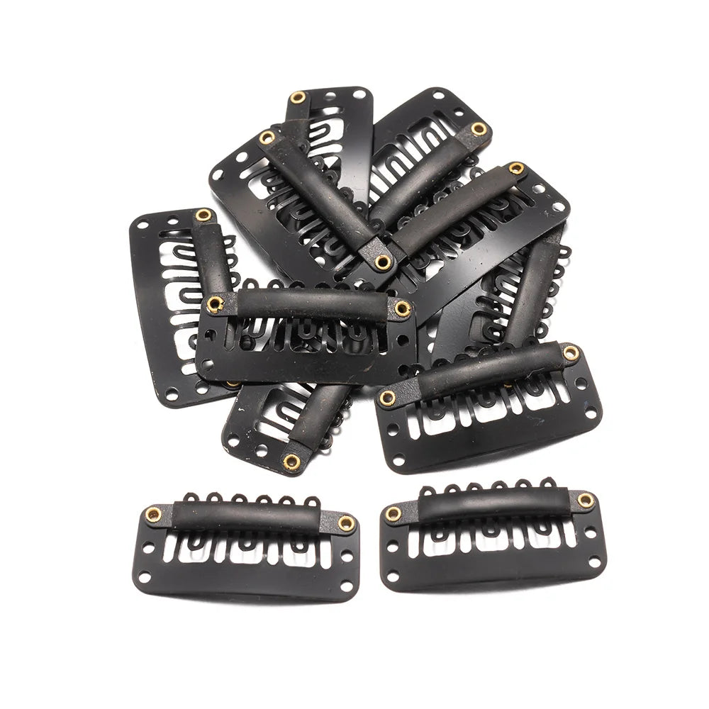 50pcs 28/32mm 6 Teeth Wig Clip Metal Snap Pin Jewelry for Women Small Hair Comb Extension Hairpiece DIY Making Supply Accessory