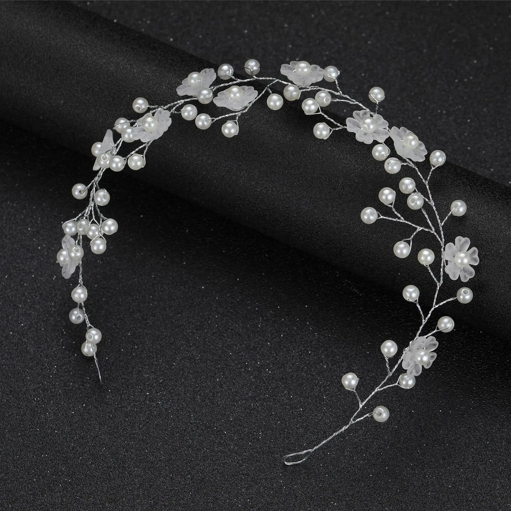 DIEZI Elegant Women Hair Accessories Bridal Headband Crystal Pearl Hairband Head Ornament Ladies New Hair Jewelry For Wedding