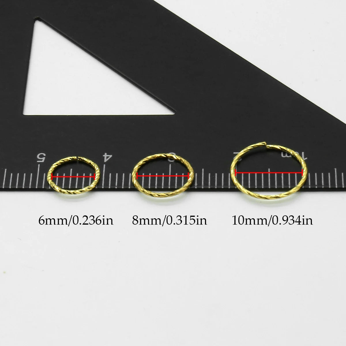 Sterling Silver 925 Pierceing Nose Ring Simple Round Size 6mm 8mm 10mm Printing Twist Rope Nose Ring Women Jewelry Nose Rings