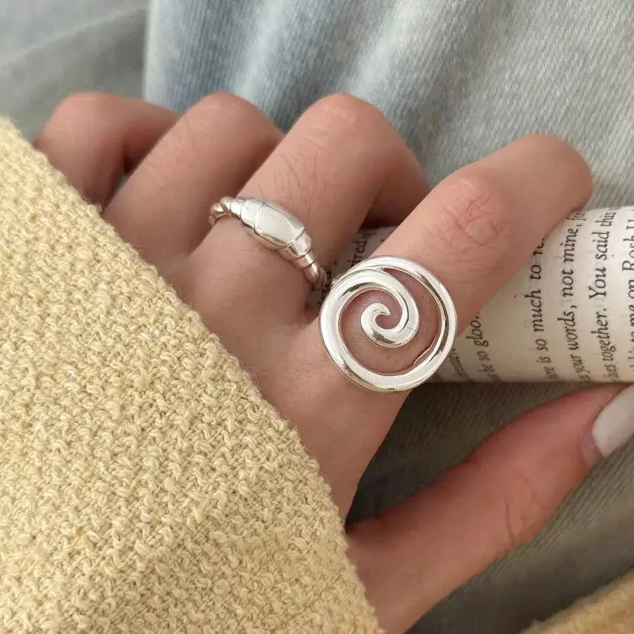 925 Sterling Silver Rings for Women Couple Minimalist Handmade Simple Round Line Ring Party Jewelry Gift Prevent Allergy