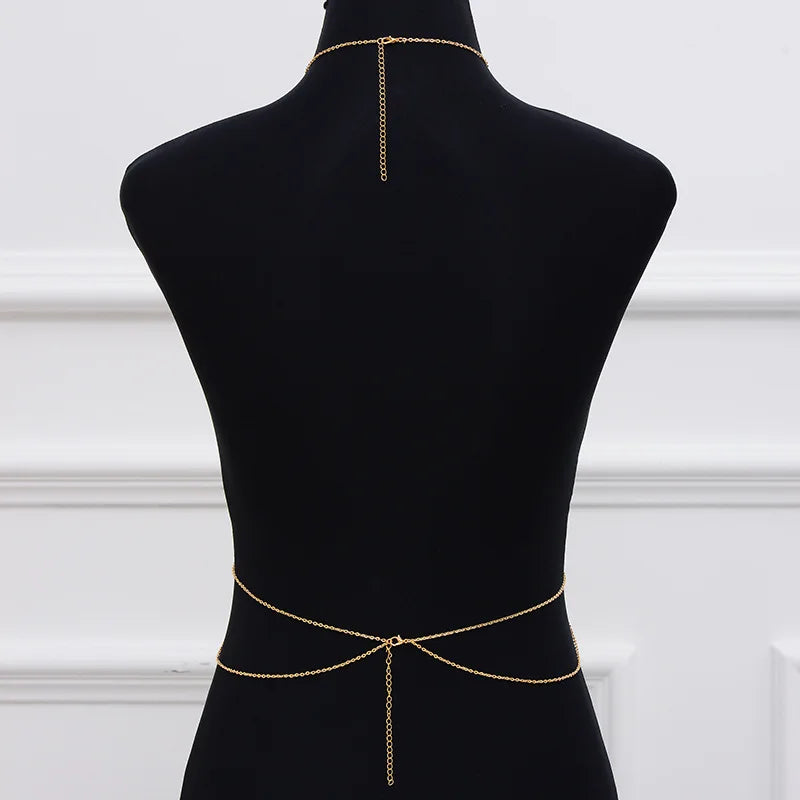 New Accessories Women Double Layer Fashion Alloy Electroplating Body Chain One Body Chain Body Chain BD7025