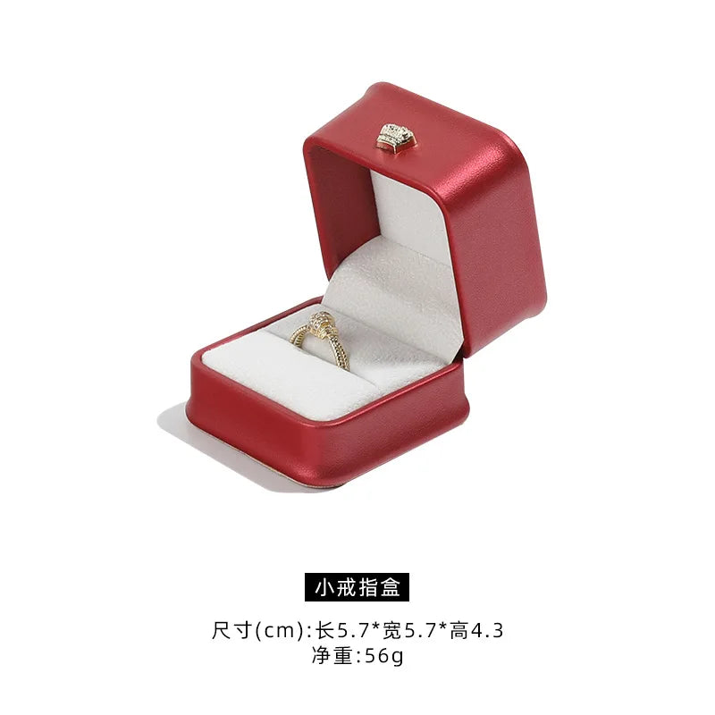 1Pc Leather Jewelry Organizer Wedding Ring Box Pendant Bracelet Necklace Storage Case Gift Packaging Display Box Wholesale