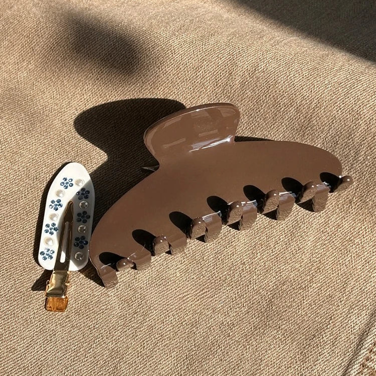 Fashion Melard Coffee Solid Color Women Hair Claw Clip Large Black Acetate Hair Clips for Girls Simple Summer Hair Accessories