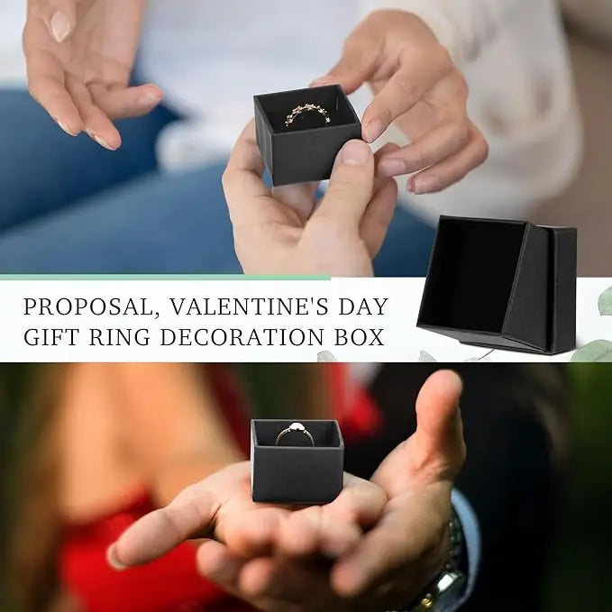 1PCS Black Square Jewelry Display Gifts Box Organizer Engagement for Ring Earring Brooch Necklace Bracelet Packaging Boxes
