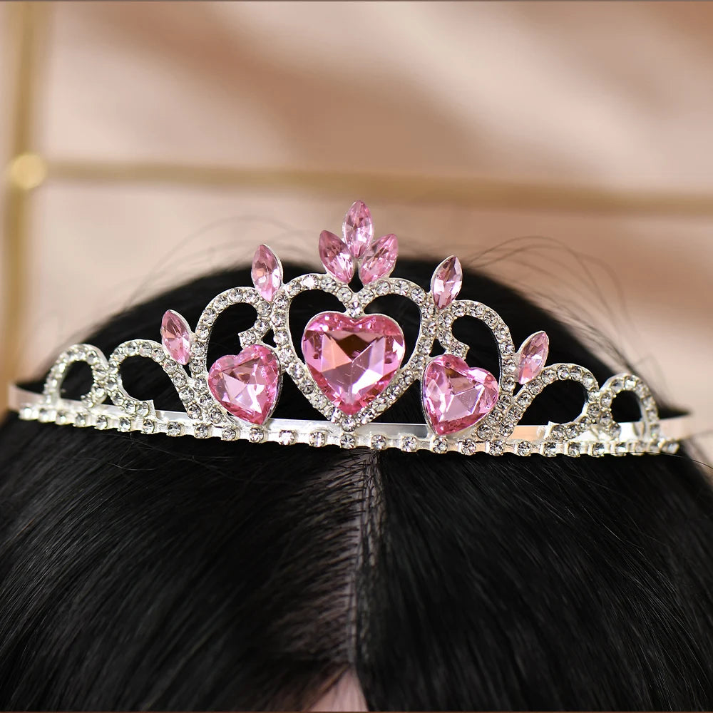 Elegant Princess Bride Crystal Crowns Wedding Rhinestone Tiaras Prom Headpiece Children Hair Accessories Jewelry Decoration