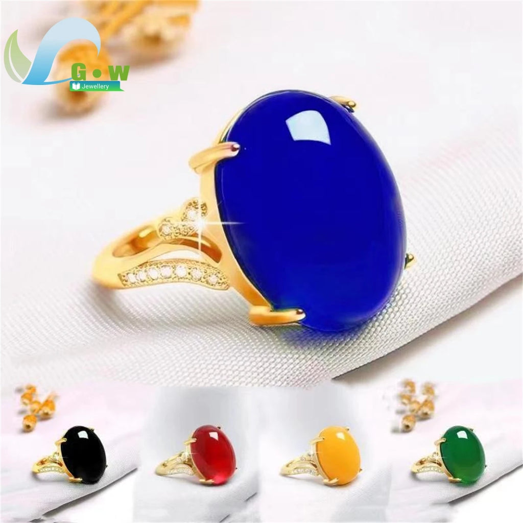 Red Agate Jade Ring Female Opening Adjustable Simple Style Chalcedony Sterling Silver Ring for Mom Women Rings Fine Jewelry Gift