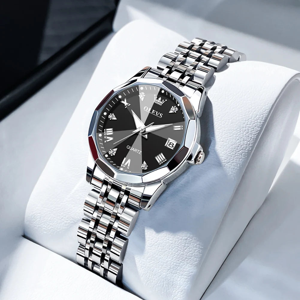 OLEVS 9931 Elegant Fashion Women's Watches Luxury Brand Original Quartz Watch for Ladies Waterproof Stainless Steel Luminous Dat