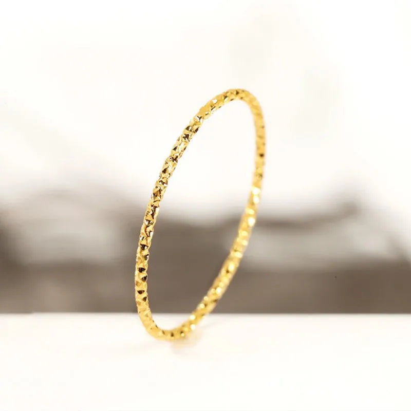 1mm Thin Stackable Ring Stainless Steel Faceted Ring for Women Girl Size 4-10