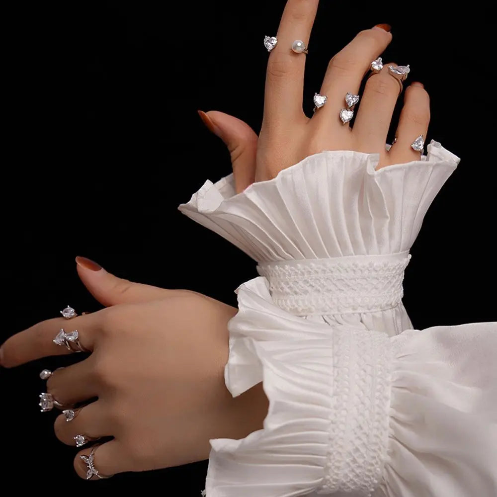 Simple Elegant Prsonality Rhinestone Luxury Butterfly Open Finger Ring Female Ring Korean Style Ring Fashion Jewelry