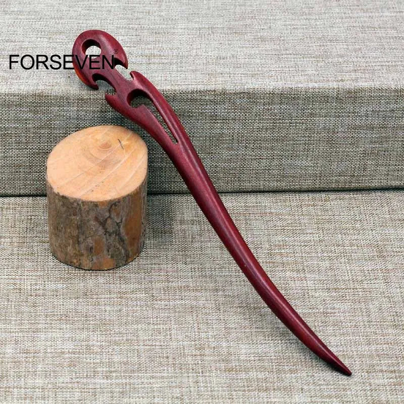 Natural Red Sandalwood Hairpin Clips for Women Girls Men Retro Hair Sticks Forks Chinese Chopstick Style Hairclip Hair Accessory