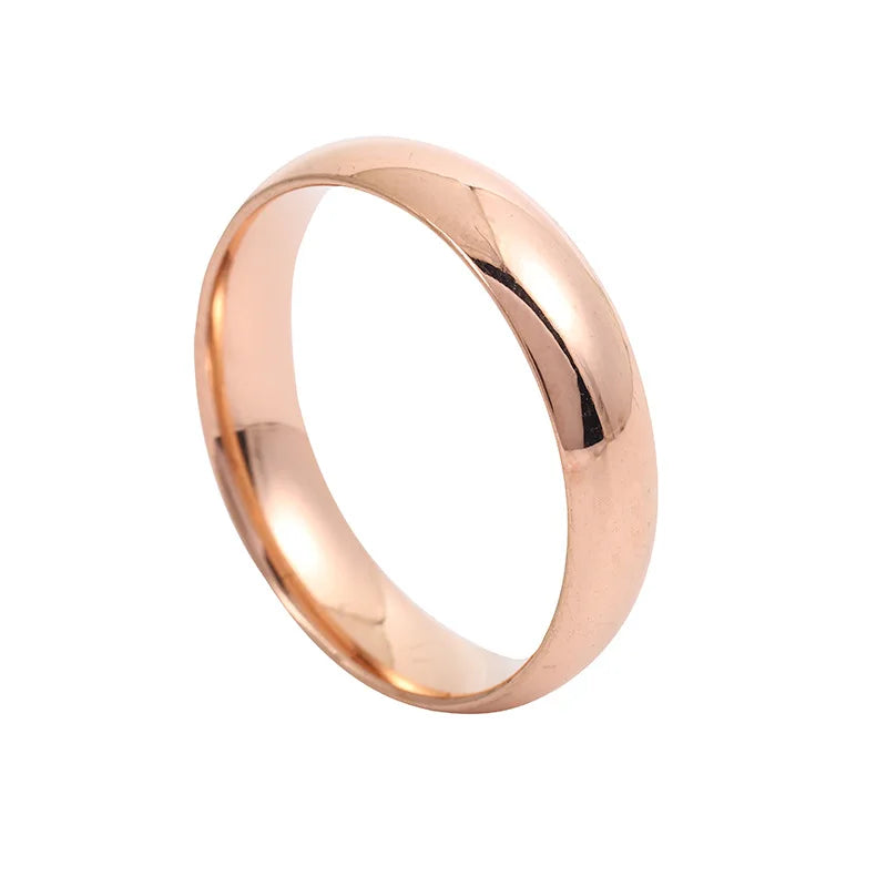 Classic 4mm Curved Stainless Steel Couple Ring Charm Men Women Titanium Steel Rings Best Party Gift Jewelry