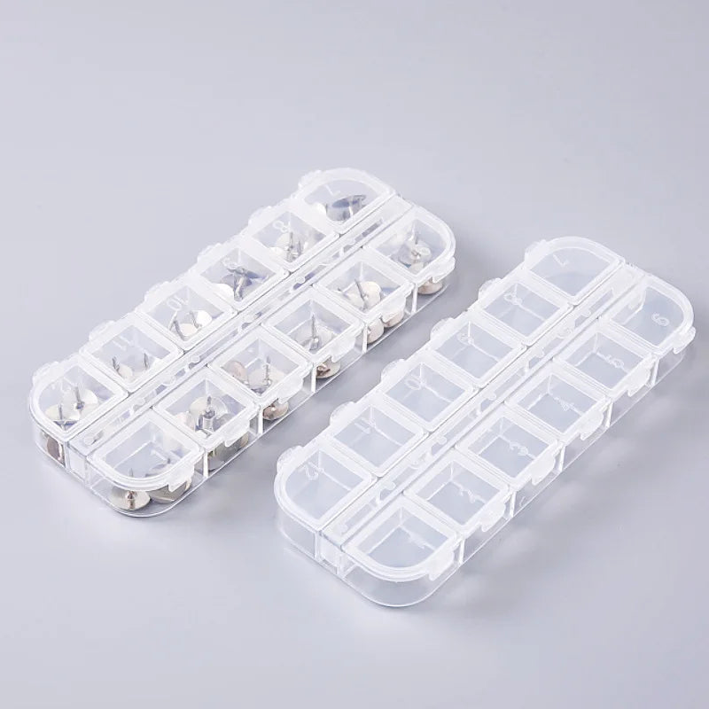 One Piece 13x5x1CM 12 Slots Compartment Plastic Storage Box Adjustable Rectangle Jewelry Container Box Case for Beads&earrings