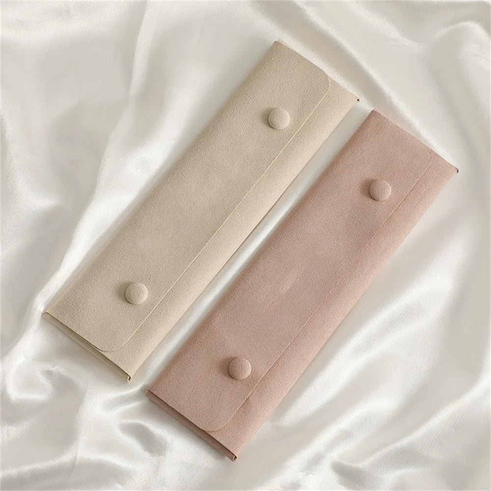 New Microfiber Necklace Storage Bag Bracelet Pouch Portable Jewelry Organizer Bags Women Multi-Functional Snap Pouch
