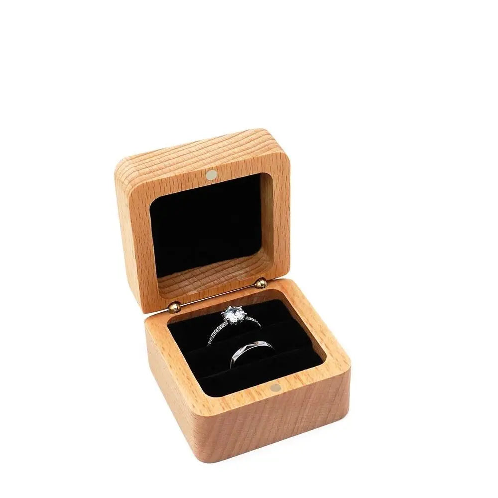 Velvet Wood Rings Box Exquisite Ear Studs Case Earrings Display Tray Retro Jewlery Organizer Ring Earring Holder Store