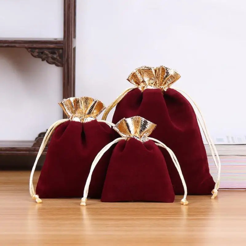 fashion jewelry Package Drawstring Velvet Bag Gift Burlap Storage Bag