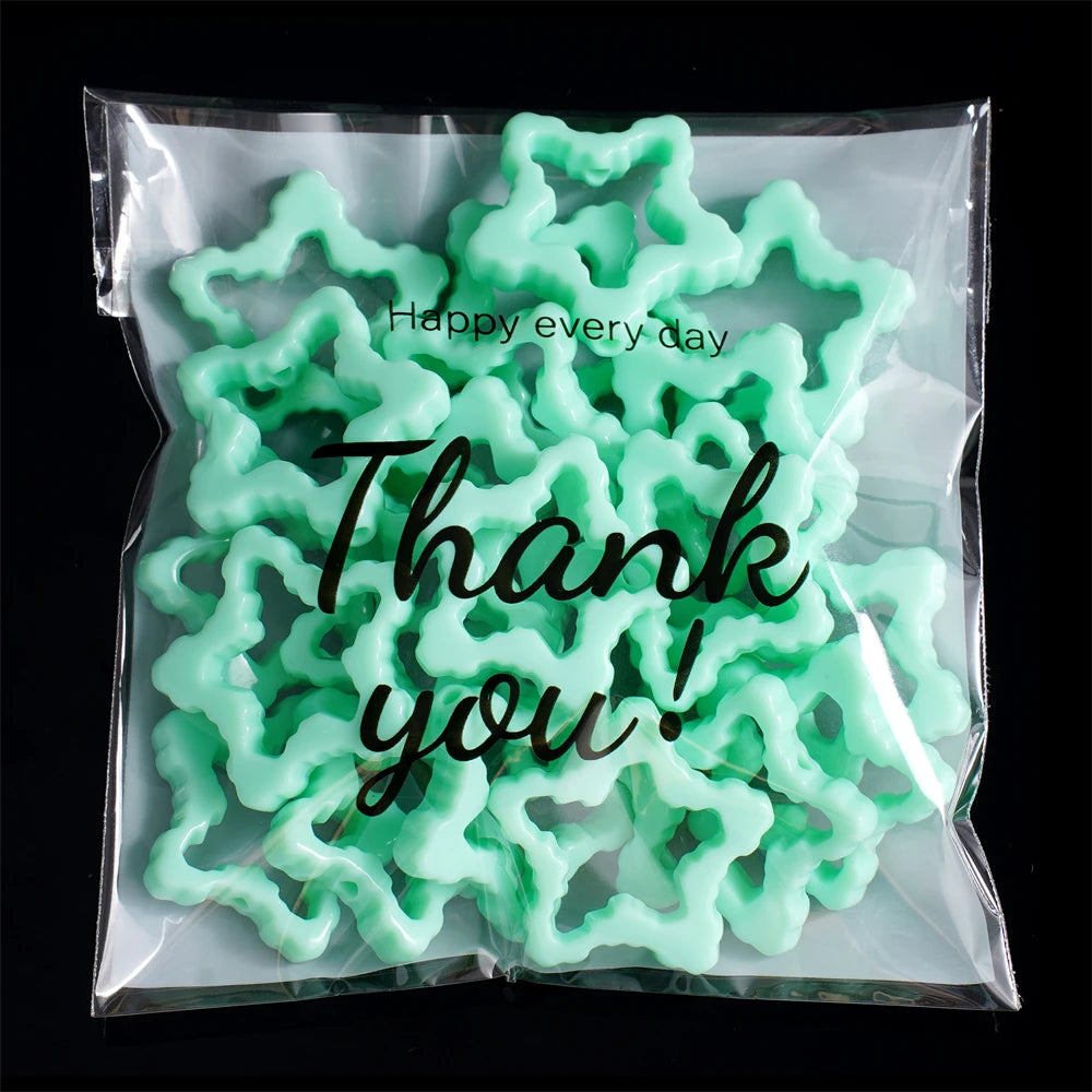 100pcs/lot Transparent THANK YOU Self-adhesive Bag Plastic Pouches for DIY Jewelry Display Cookies Storage Gifts Bag