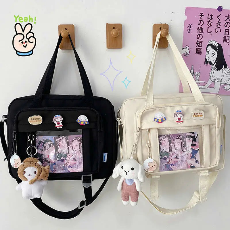 Korean Women's Messenger Bag Simple Multifunctional Female College Student Style Large Capacity Portable One Shoulder Diagonal