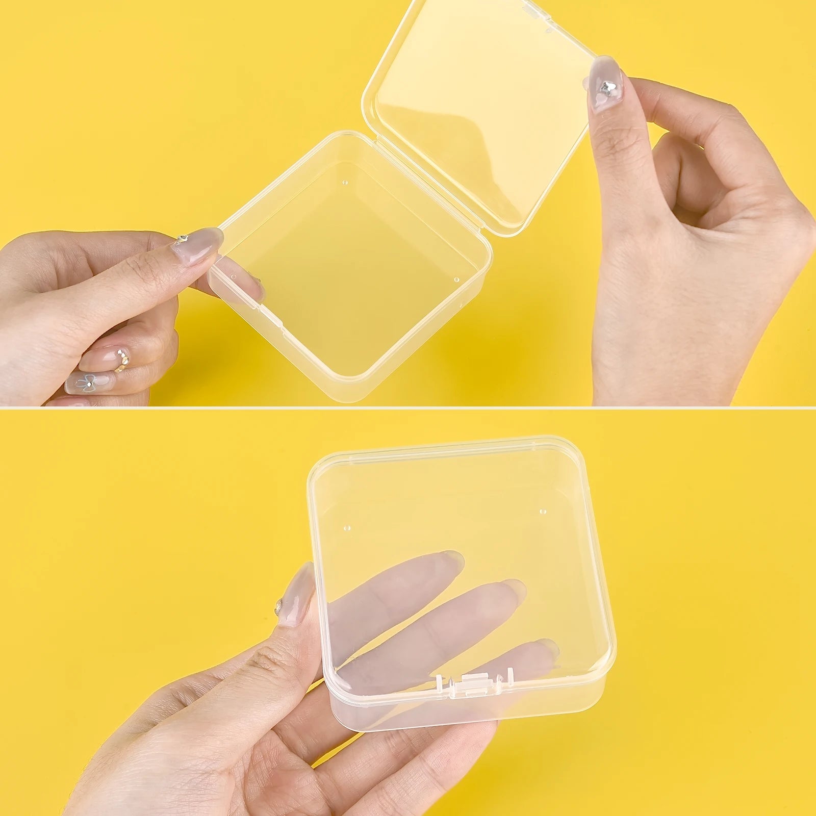 10Pcs Set Mini Plastic Box Rectangular Box Storage Translucent Packing Dustproof Durable Strong Jewelry Storage Case Container