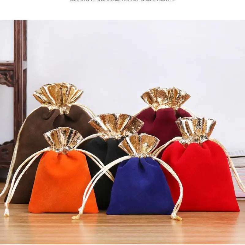 fashion jewelry Package Drawstring Velvet Bag Gift Burlap Storage Bag
