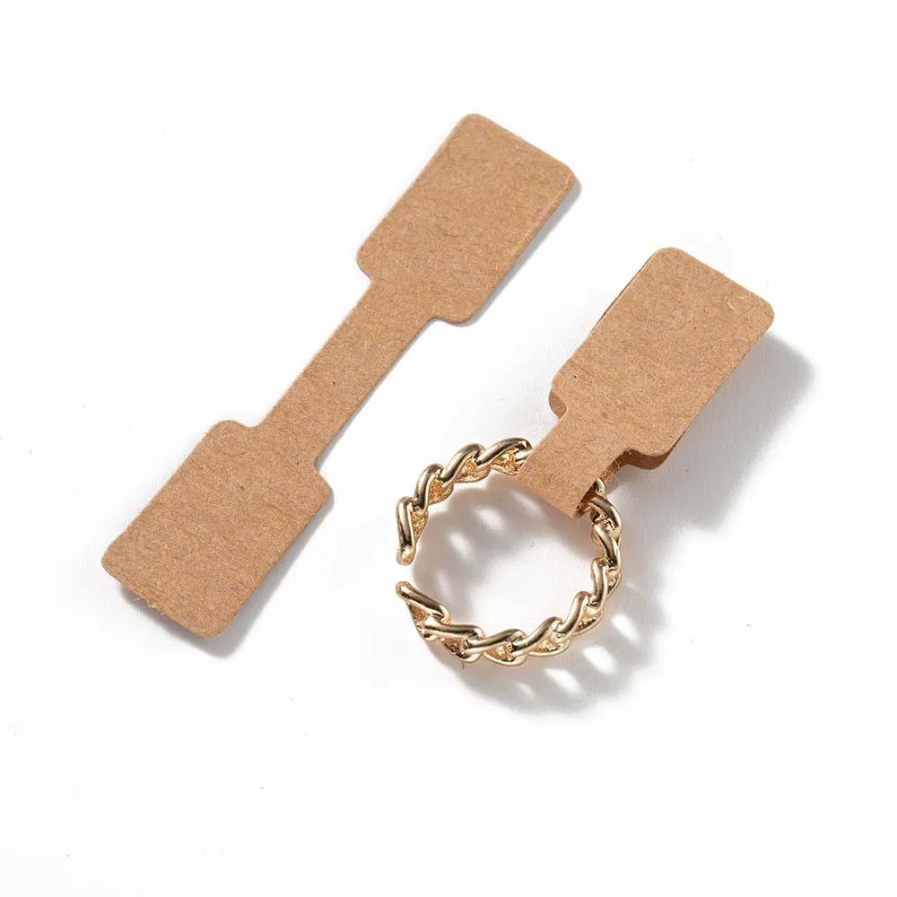 100/200pcs Rectangle Blank Jewelry Price Tag Self Adhesive Barbell Sticker Card Necklace Earring Display Repair Label Packaging