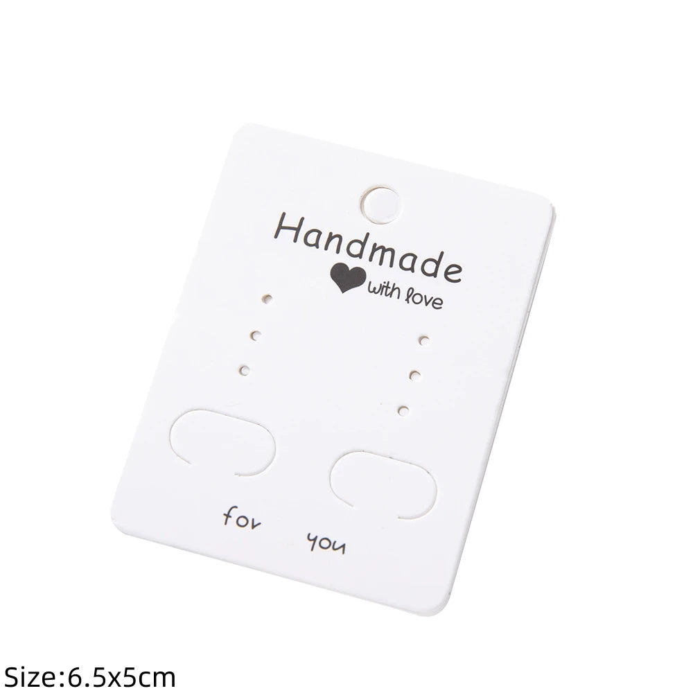 50pcs Earring Display Cards Cardboard For DIY Jewelry Holder Selling Organizer Small Businesses Labels Packaging Material Supply