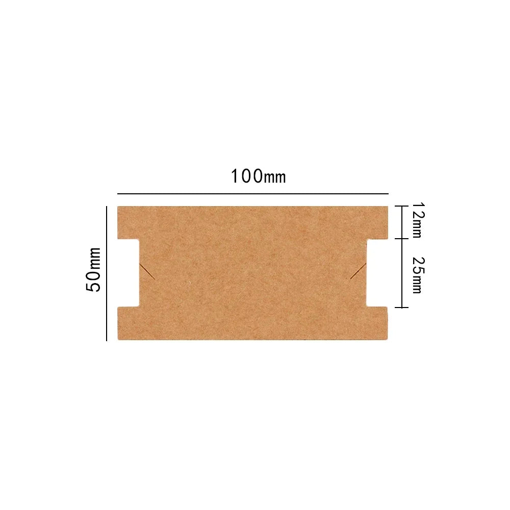 50pcs 10x5cm White Black Craft Paper Anklet Cardboard Bracelet Display Holder DIY Jewelry Packing Card Small Business Packages