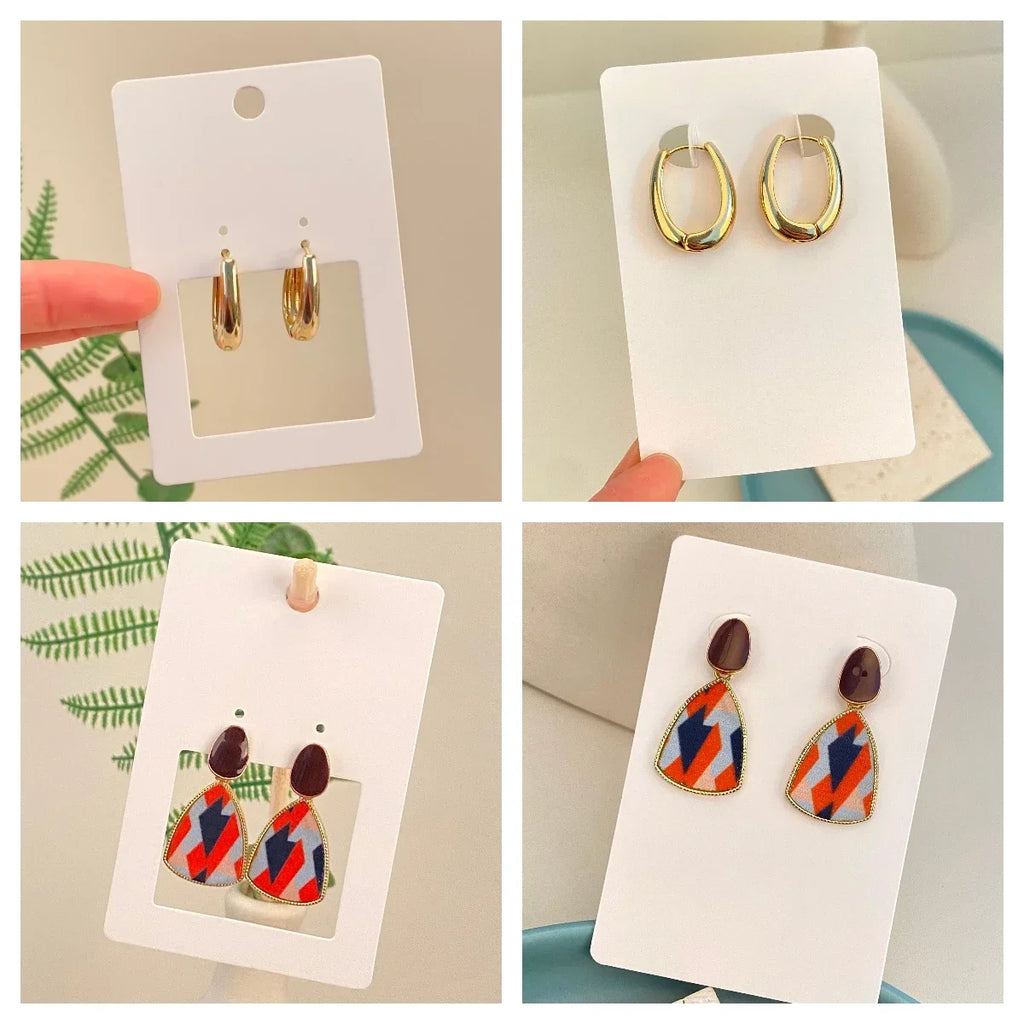 50pcs 6x9cm Self-adhesive Plastic Cello Bag Earrings Display Necklace KeyChain Cards For DIY Making Jewelry Packaging Cardboard