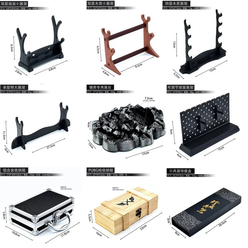 Mini Sword Stand Display 4 Tier,Black Katana Stand Table Desktop,Wood Multilayer Storage Sword Rack for Katana Tanto Rapier