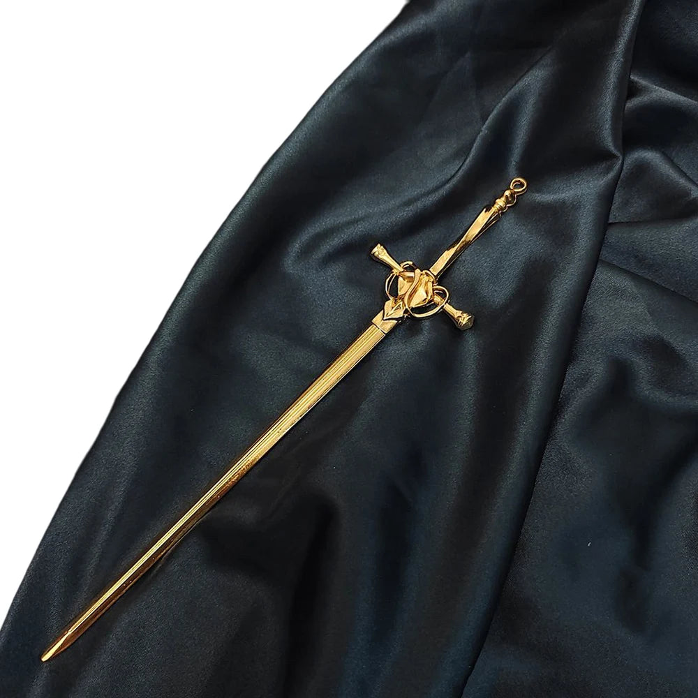 Chinese Sword Hair Stick with Pendant Crystal Chopsticks Style Hairpins Jewelry for Women Ponytail Holder Hair Accessories