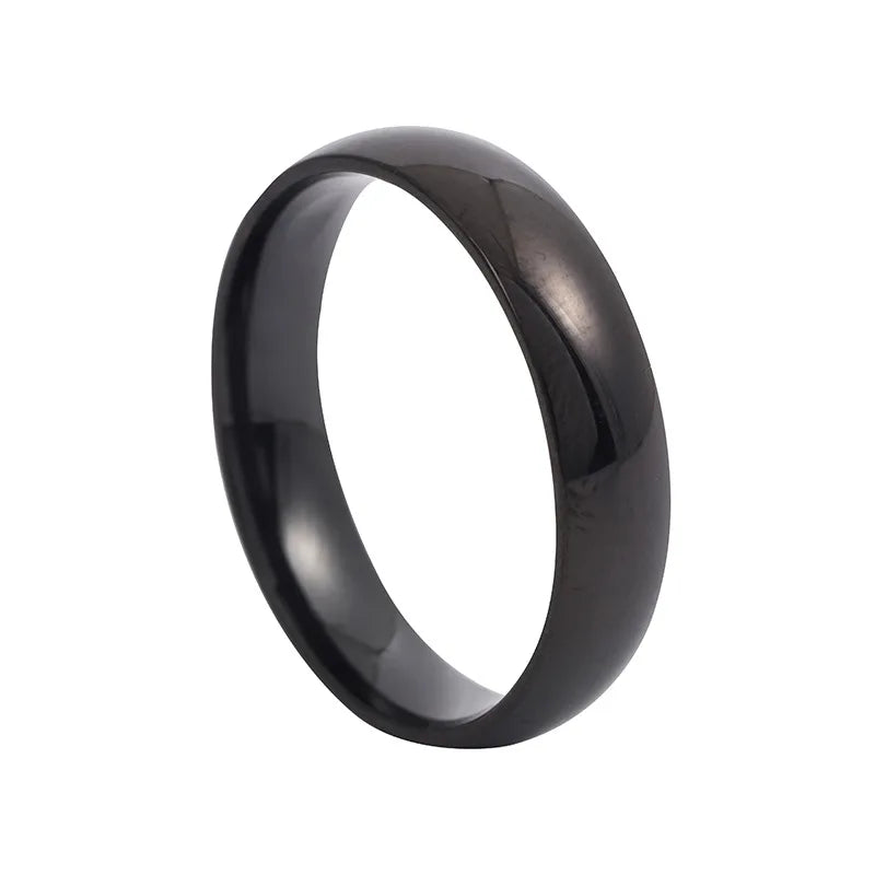 Classic 4mm Curved Stainless Steel Couple Ring Charm Men Women Titanium Steel Rings Best Party Gift Jewelry