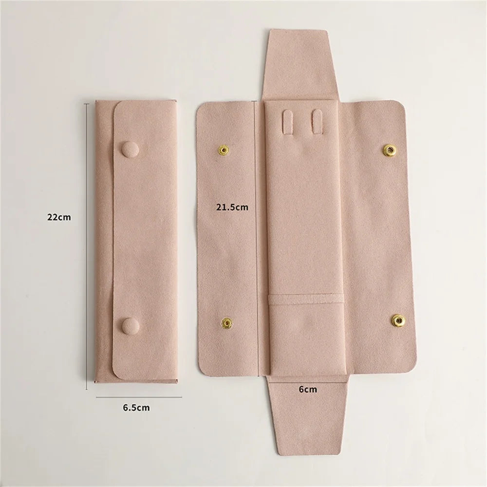 New Microfiber Necklace Storage Bag Bracelet Pouch Portable Jewelry Organizer Bags Women Multi-Functional Snap Pouch