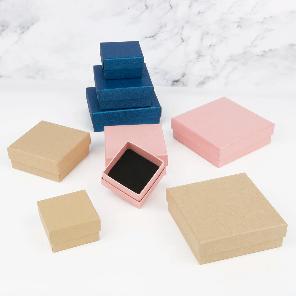 Wholesale 1PC Paper Jewelry Box Bracelet Necklace Ring Earring Box Handmde Kraft Wedding Gifts Packaging Box Jewelry Accessories