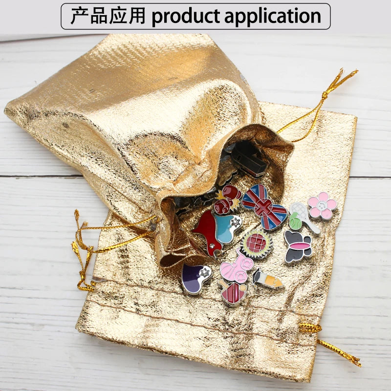 170pcs Silver Gold Color Black Velvet Bag Jewelry Packing Drawstring Pouches Jewelry Gift Bags Display Chain Ring As Women Gift