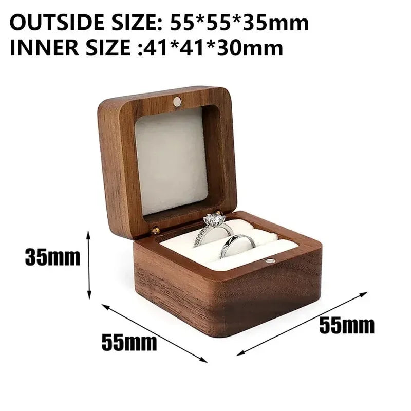 Blank Wood Jewelry Box Wedding Ring Box Earring Rings Jewelry Organizer Luxury Jewelry Anniversary Gift Bracelet Package Case