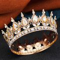 Baroque Queen King Tiaras and Crowns for Women Wedding Party Full Round Diadem Bridal Crown Hair Jewelry Birthday Gifts