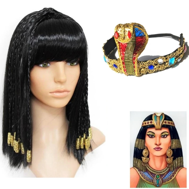 652F Cleopatra Snake Shape Egyptian Headband Punk Hairband Carnivals Hair Decors