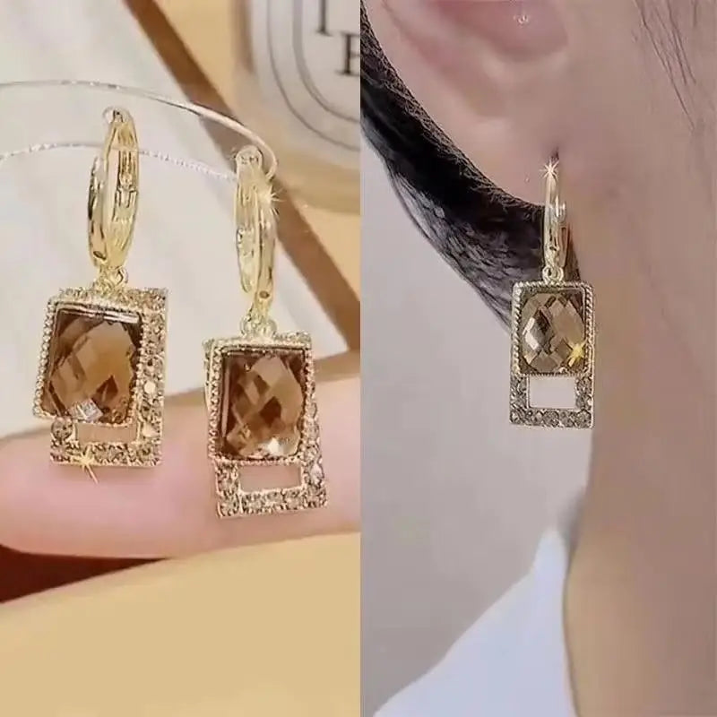 Green Crystal Butterfly Earrings