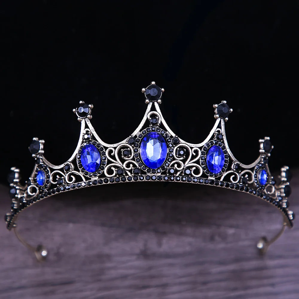 DIEZI Vintage Fashion Girls Princess Crystal Crown Hair Accessories Tiara Women Party Dress CrownRhinestone Bridal Crown Jewelry