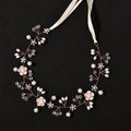 Bridal Wedding Headbands Handmade Bride Tiaras Shiny Rhinestone Flower Hairband Bridal Headpeice Hair Accessories For Women Girl